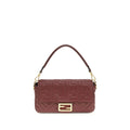 Fendi Bordeaux Calf Leather Bos Taurus Shoulder Bag