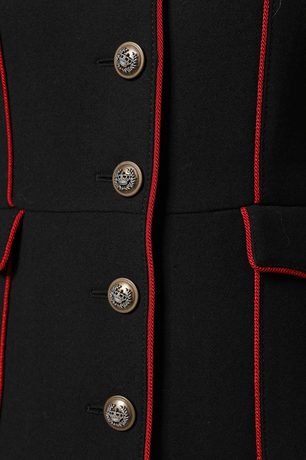 Dolce & Gabbana Black Wool Single Breasted Trench Coat Jacket