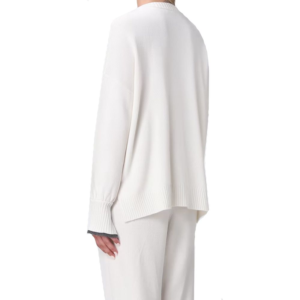 Brunello Cucinelli White Cashmere Sweatshirt