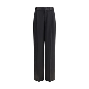 SA SU PHI Black Silk Casual Pants