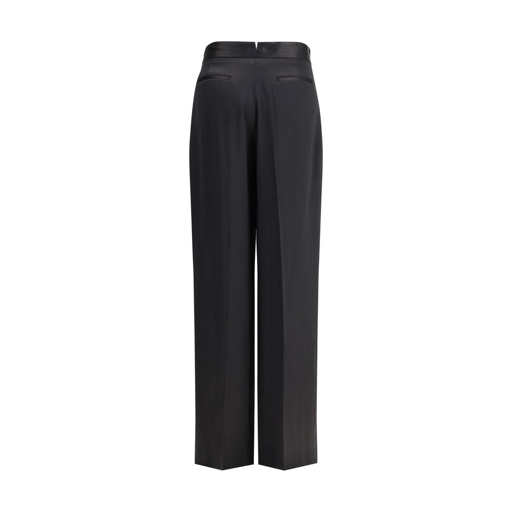 SA SU PHI Black Silk Casual Pants