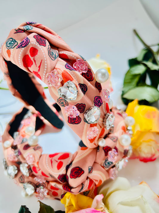 Bloom Floral Heart Valentine Headband by Pattern Babe_Limited stock collectors edition